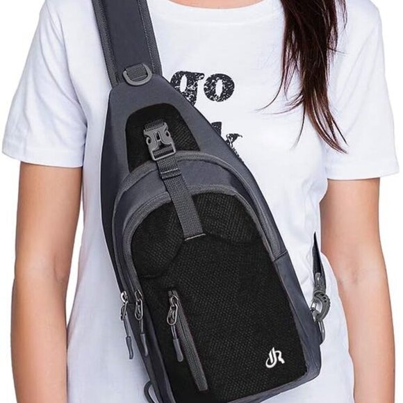 Lightweight Nylon Sling Bag 15x7.5x4 inch Multiple Compartments Travel Outdoor - Picture 6 of 7